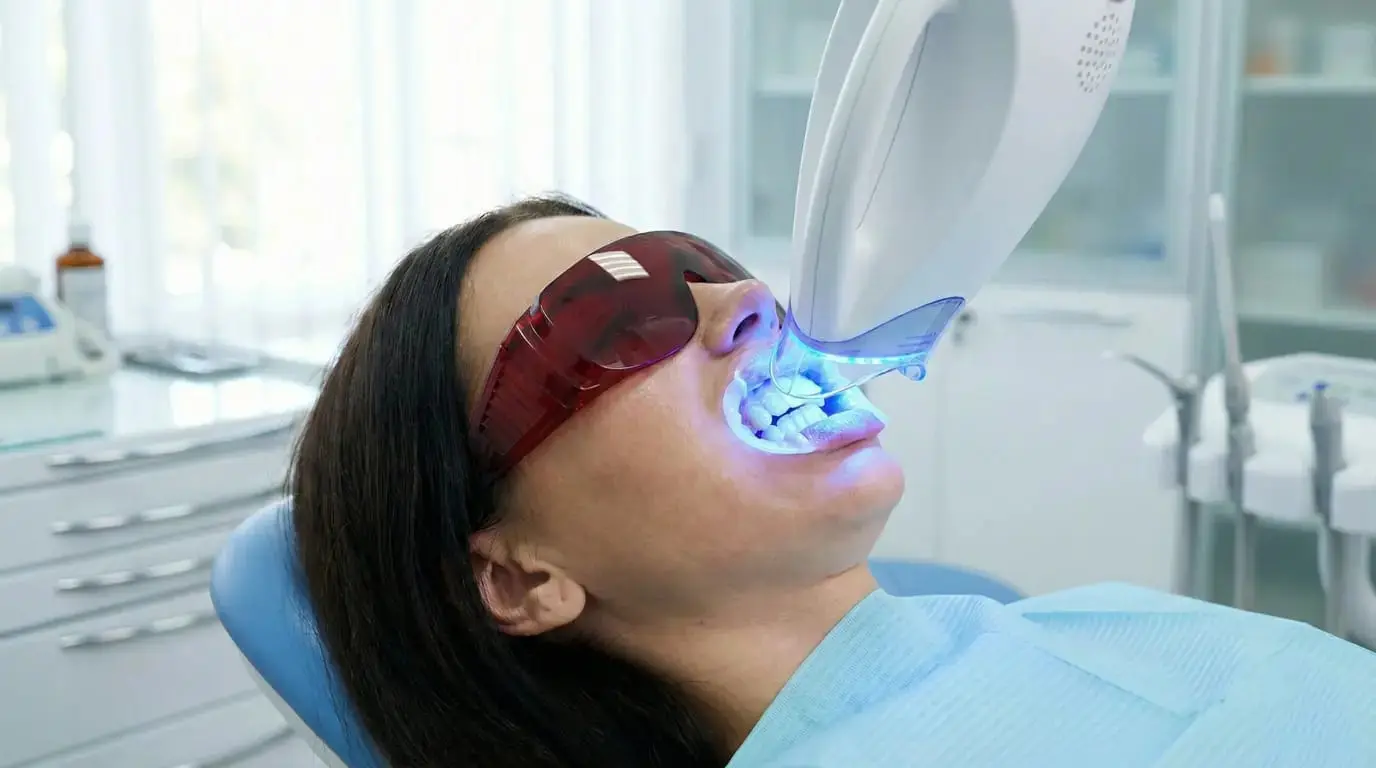 Laser Teeth Whitening in Antalya, Turkey - Professional Hygienist Control & Instant Results
