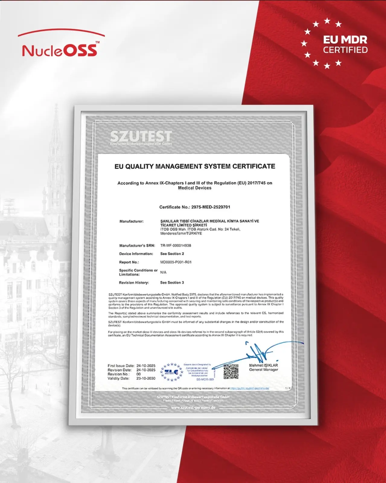 Szutest Nucleoss Sertifikası